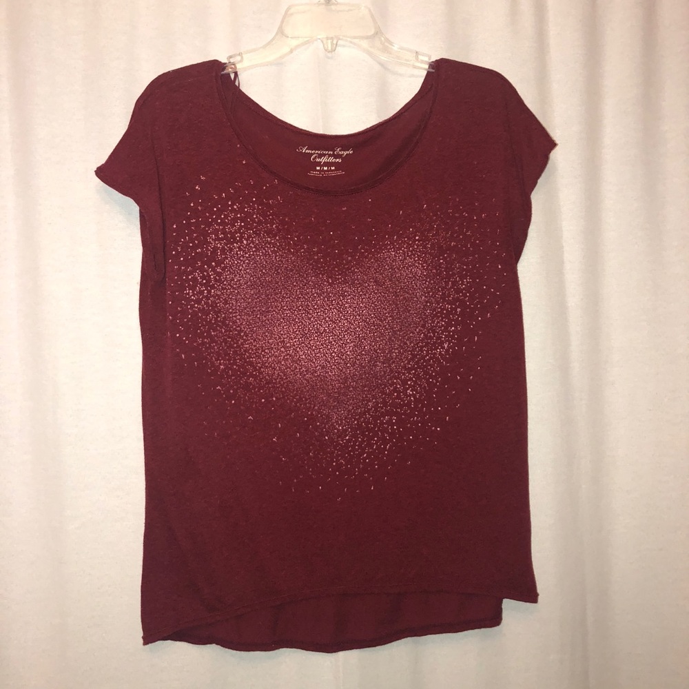 Burgundy American Eagle top